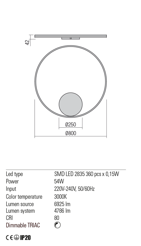 ORBIT PARETE/SOFFITTO Ø80